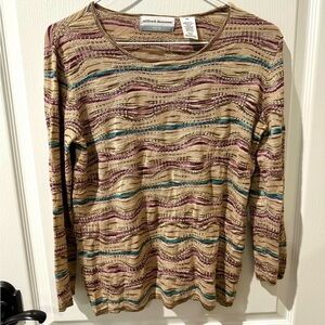 Alfred Dunner Multicolored Striped Knit Top